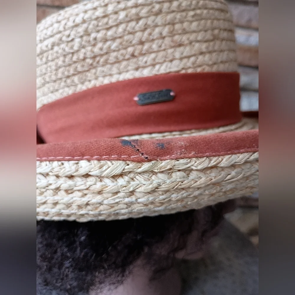 Sun & Sand Stylish Tan and Orange Women's Straw Hat
